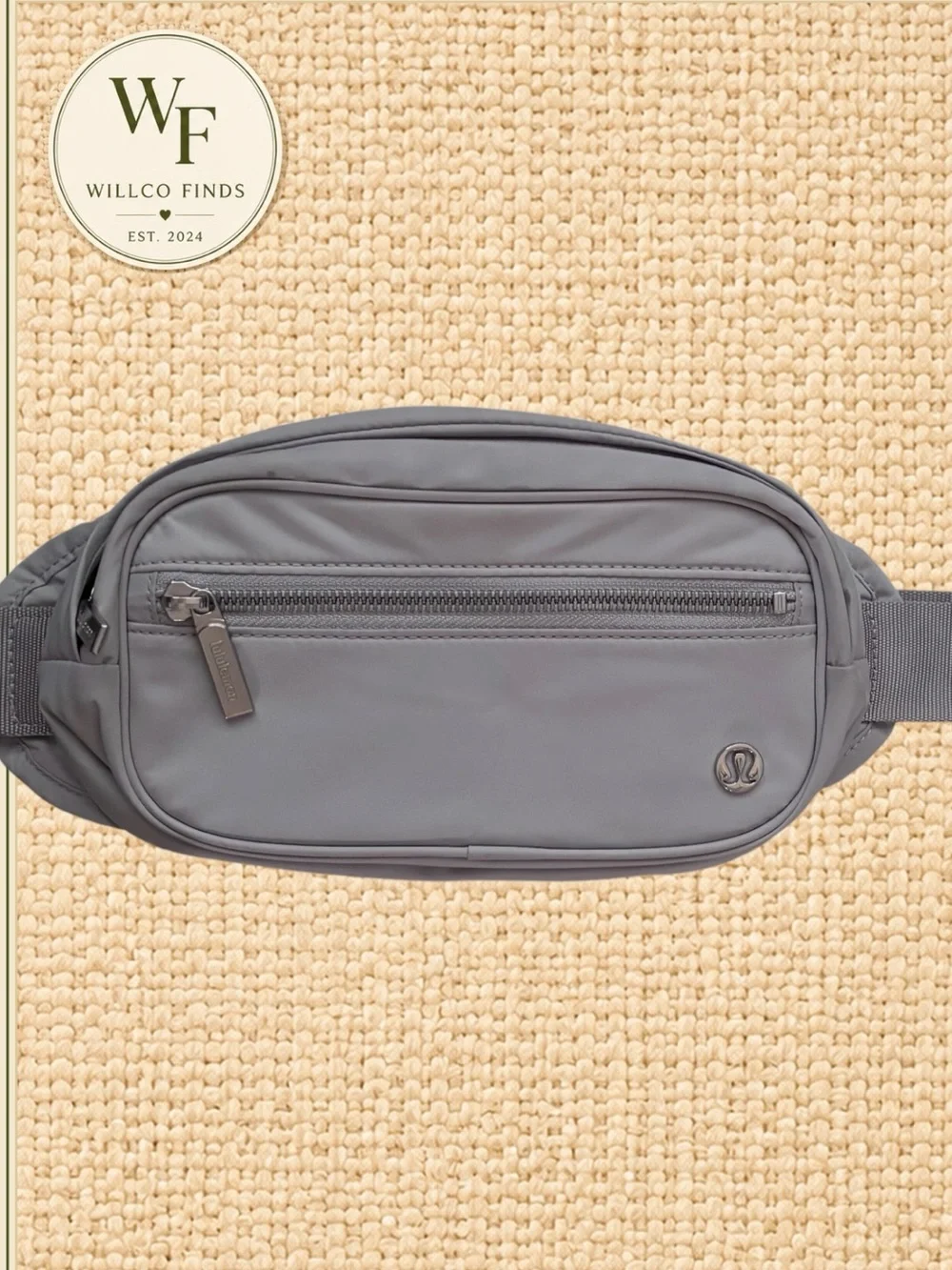 Lululemon Gray Belt Bag Crossbody Waist Bag Silver Hardware